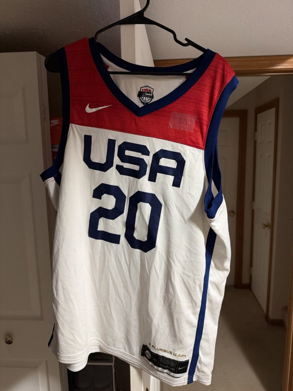 Nike USA Basketball United #20 Team USA White Jersey Men XL